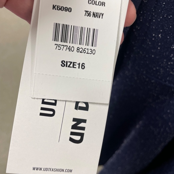 Un Deux Trois Navy Blue Sparkle Kids Formal Dress - Picture 3 of 5